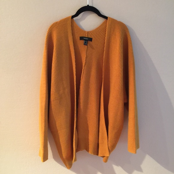 yellow ribbed cardigan